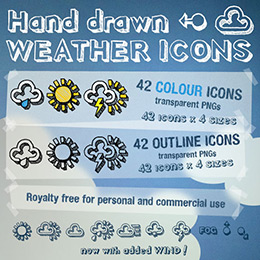 Hand drawn weather icons
